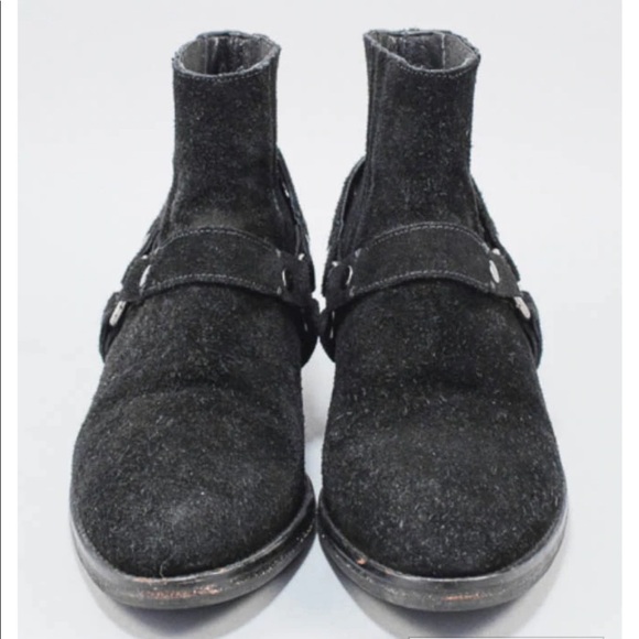 ALL SAINTS BLACK SUEDE ANKLE BOOTIES - Picture 2 of 16